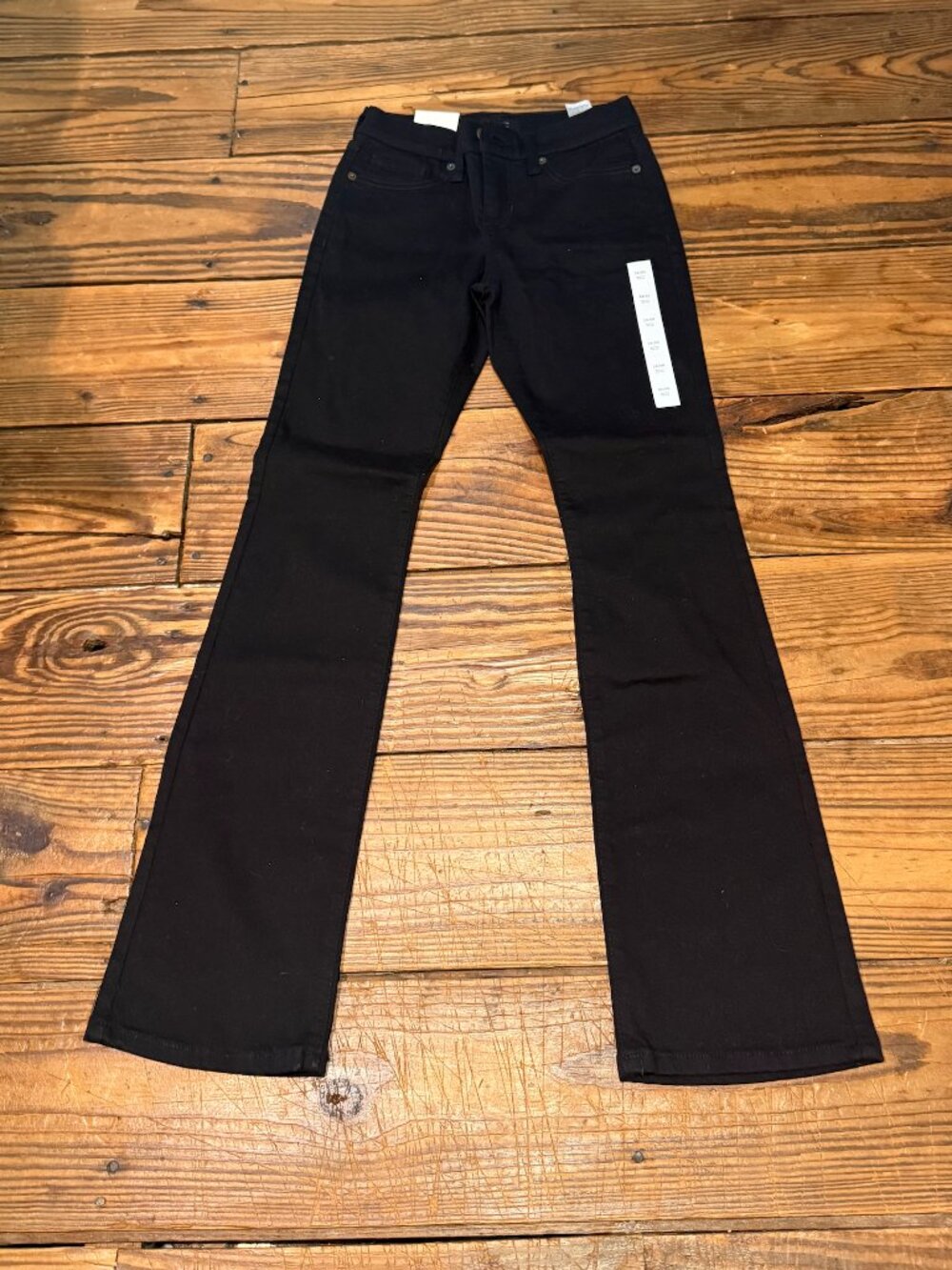 NEW Banana Republic Jeans Women Size 24/00 Bootcut Mid Rise Flared Leg Black NWT